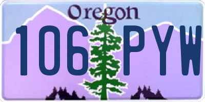 OR license plate 106PYW
