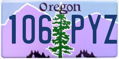 OR license plate 106PYZ