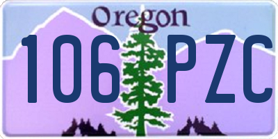 OR license plate 106PZC