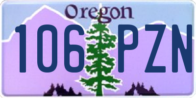 OR license plate 106PZN
