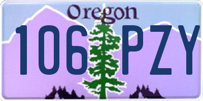 OR license plate 106PZY