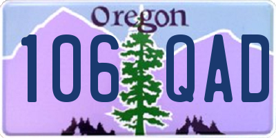 OR license plate 106QAD