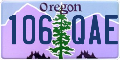 OR license plate 106QAE