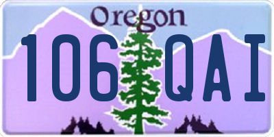 OR license plate 106QAI