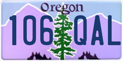 OR license plate 106QAL