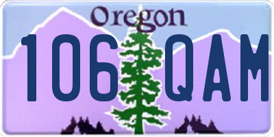 OR license plate 106QAM