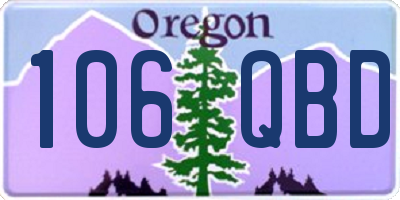 OR license plate 106QBD