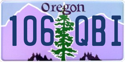 OR license plate 106QBI