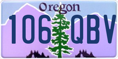 OR license plate 106QBV