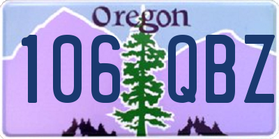 OR license plate 106QBZ