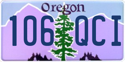 OR license plate 106QCI