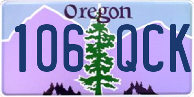 OR license plate 106QCK