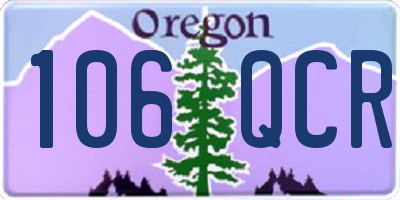 OR license plate 106QCR