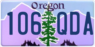 OR license plate 106QDA