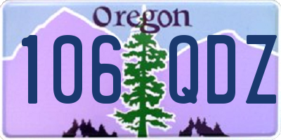 OR license plate 106QDZ