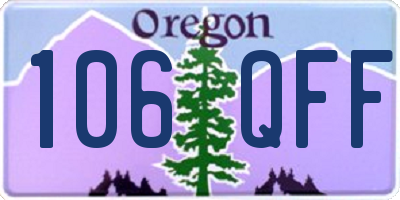 OR license plate 106QFF