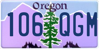 OR license plate 106QGM