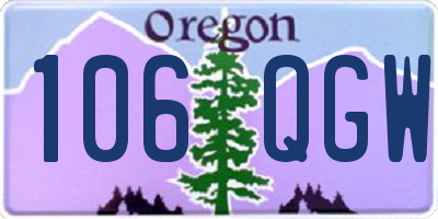 OR license plate 106QGW