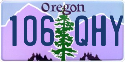 OR license plate 106QHY