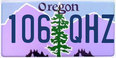 OR license plate 106QHZ
