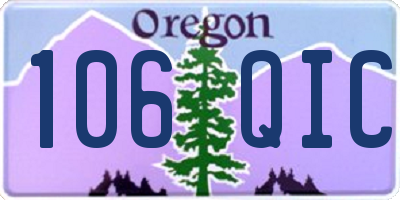 OR license plate 106QIC