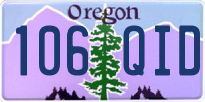 OR license plate 106QID