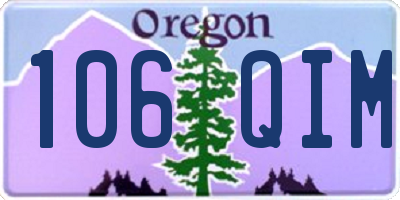 OR license plate 106QIM