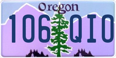 OR license plate 106QIO