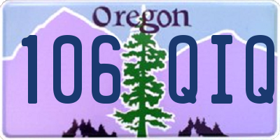 OR license plate 106QIQ