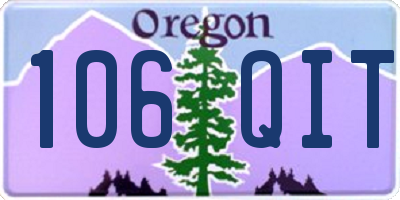 OR license plate 106QIT