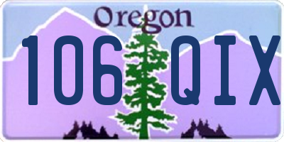 OR license plate 106QIX