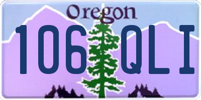 OR license plate 106QLI