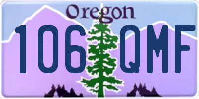 OR license plate 106QMF