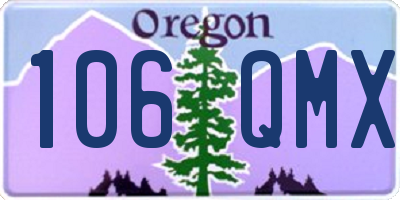 OR license plate 106QMX