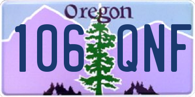 OR license plate 106QNF