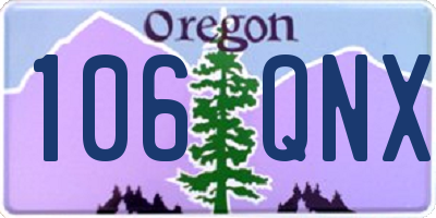 OR license plate 106QNX
