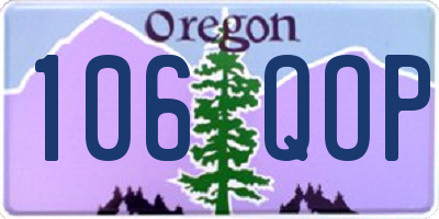 OR license plate 106QOP