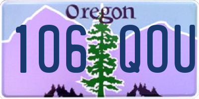 OR license plate 106QOU