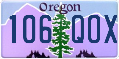 OR license plate 106QOX