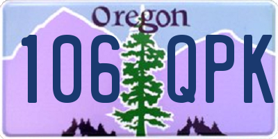 OR license plate 106QPK