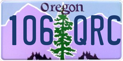 OR license plate 106QRC