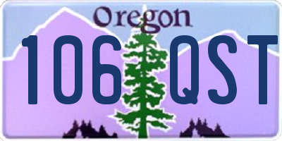 OR license plate 106QST