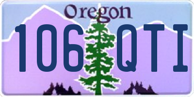 OR license plate 106QTI