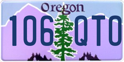OR license plate 106QTO