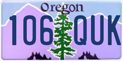 OR license plate 106QUK