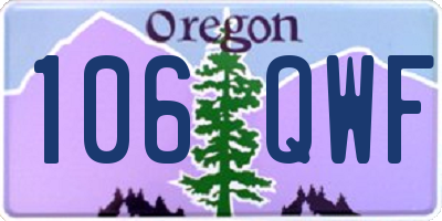 OR license plate 106QWF