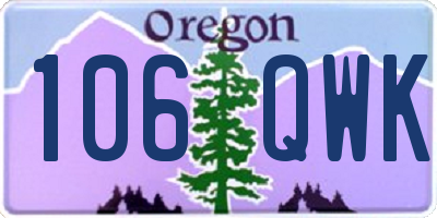 OR license plate 106QWK