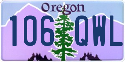 OR license plate 106QWL