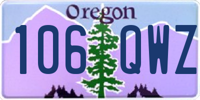 OR license plate 106QWZ