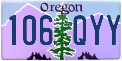 OR license plate 106QYY